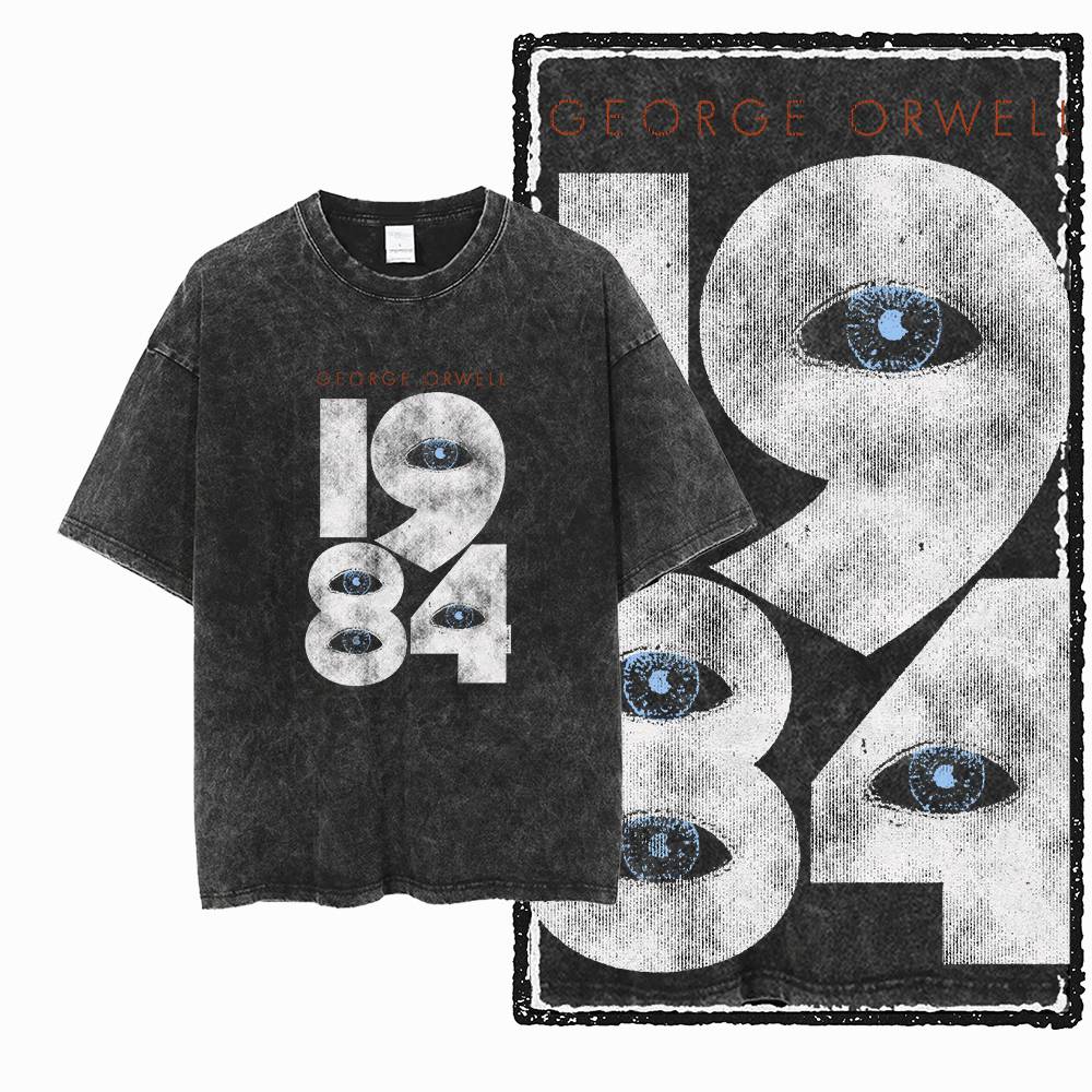 Acid Wash Vintage Graphic T Shirt - G02 Exclusive %100 Pamuk Büyük Beden