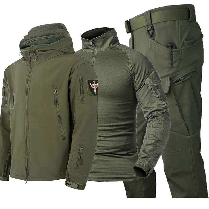 Tactical Military Shirt Cargo - 3 Parça Erkek Kamuflaj Taktik Takım