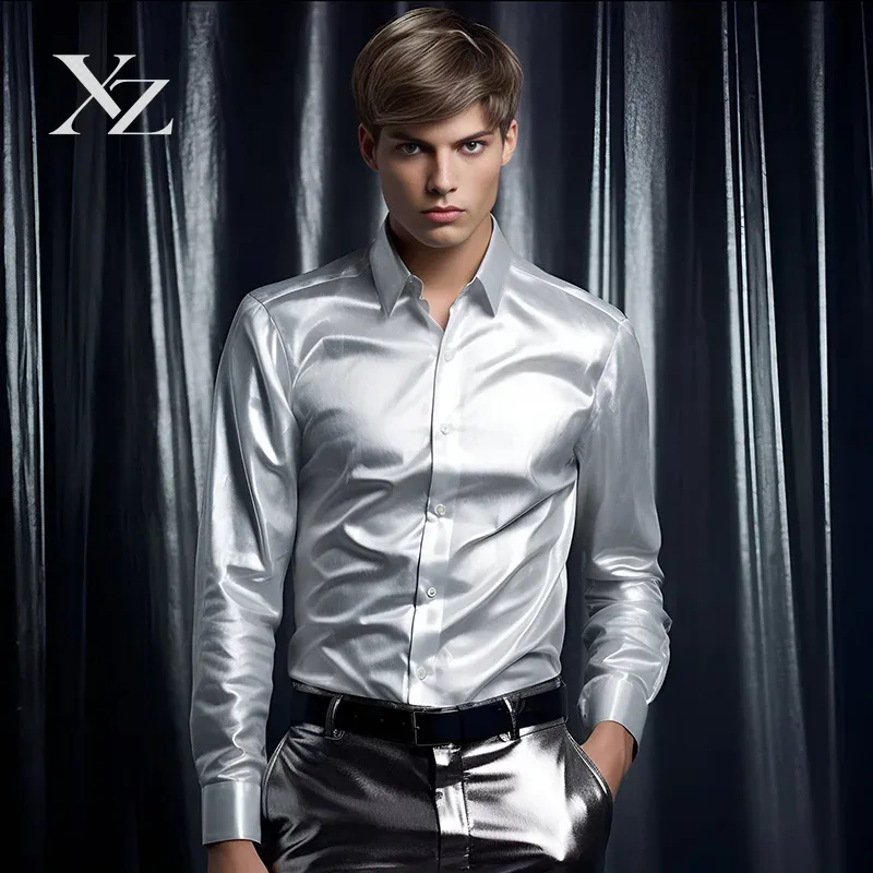 Erkek Saten İpek Gibi Parlak v - Mens Satin Silk Dress Shirt incelemesi ve fiyatı