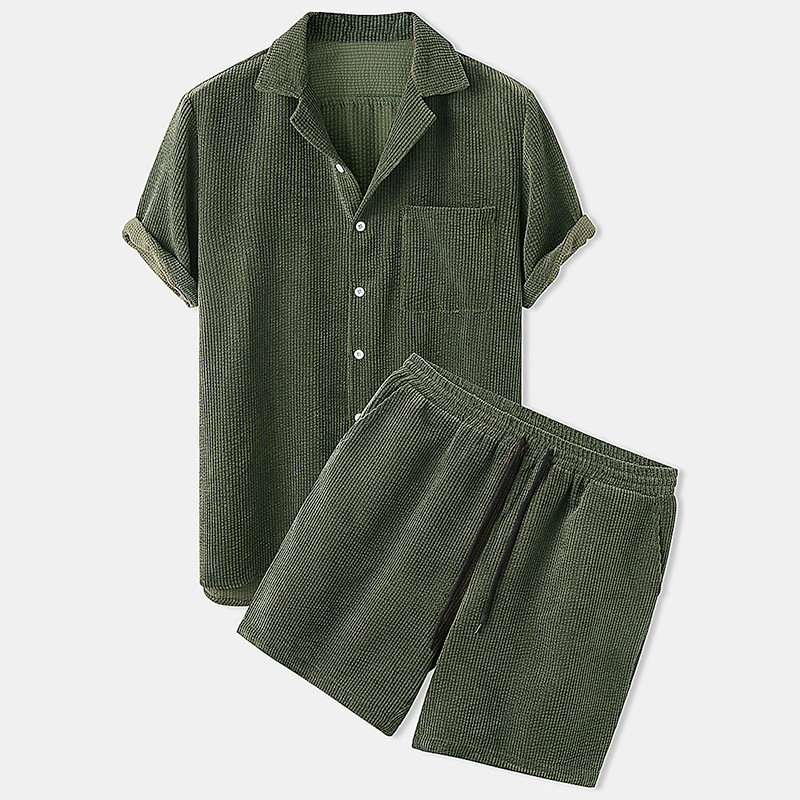 2025 Yeni erkek Yaz Kadife Göm - Corduroy Button Up Shirt Men incelemesi ve fiyatı