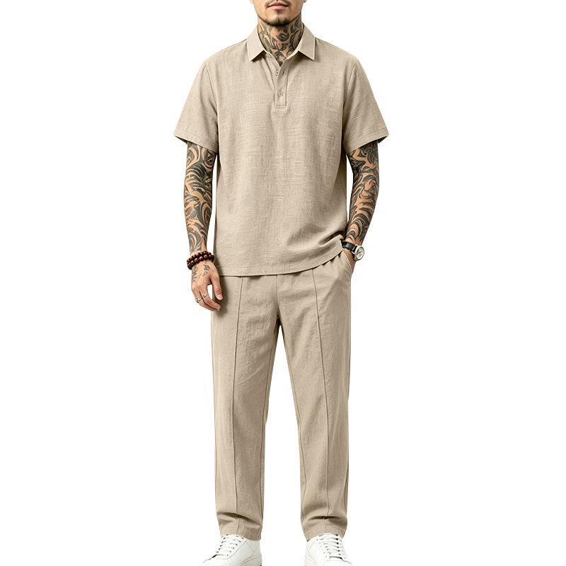 Erkek 2 Parça Polo Takımı Kısa - Mens Linen Shirt Long Sleeve incelemesi ve fiyatı